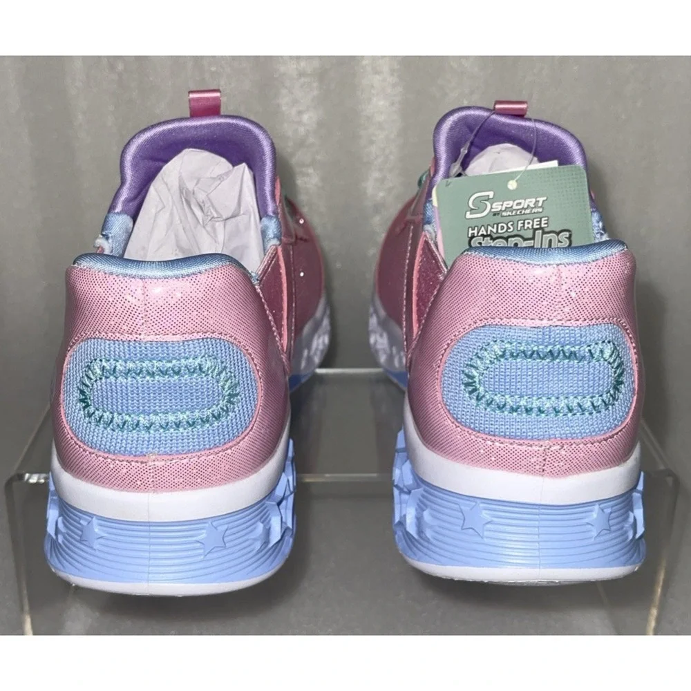 S Sport By Skechers Keely Sneakers Light Up‎ Stretch Laces Big Girls Size 5 NEW
